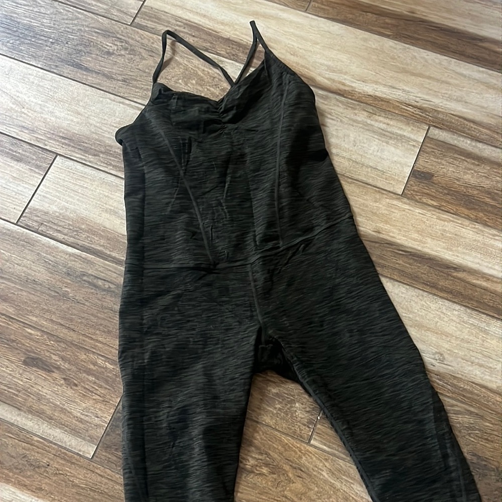 Manduka green cropped yoga jumpsuit